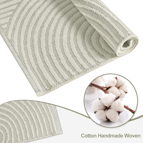 Miniatura 2 de Alfombras lavables de 5 x 8 pies, de algodón, tejido de color gris, para interiores y exteriores, alfombra para porche, sala de estar, alfombra de