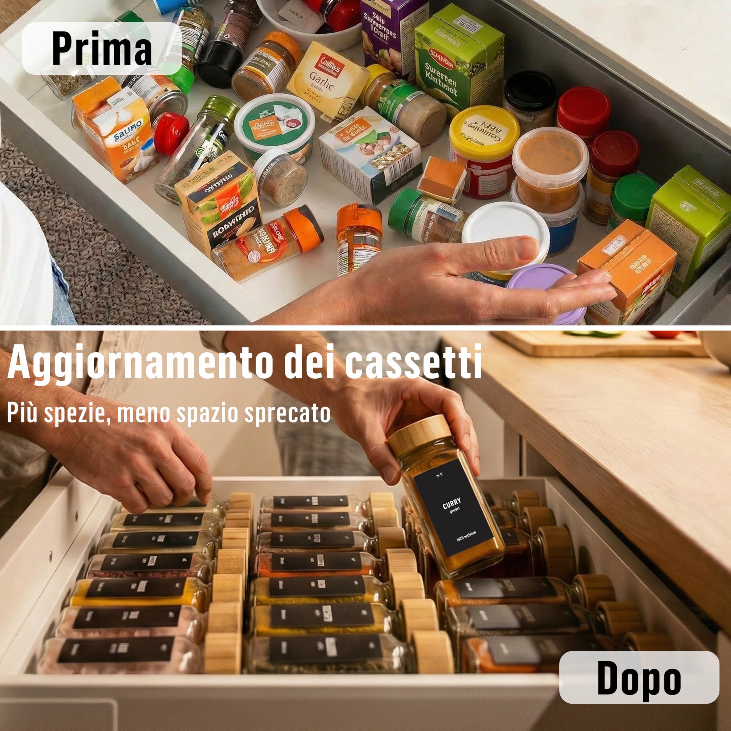 Deco haus® Set da 12 Contenitori per Spezie con Tappo a Vite - Kit per Condimenti con Etichette, Imbuto, Spazzola, Pennarello - Barattoli Portaspezie Piccoli in Vetro Trasparente da 120ml, 10,5x4,3 cm
