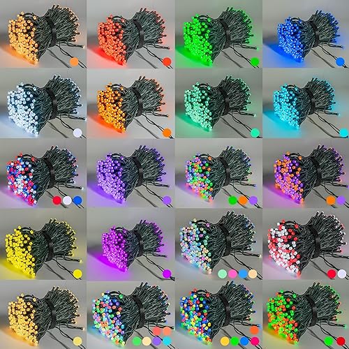 Miniatura 2 de Dazzle Bright Guirnalda de luces inteligentes de Navidad, 98 pies, 300 luces LED RGB que cambian de color con control remoto y control por