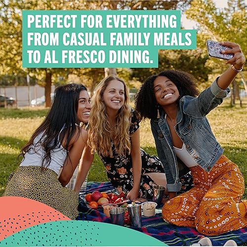 Miniatura 6 de Preserve Vajilla reutilizable sin BPA con cubiertos de plástico reciclado 4 platos, 4 cuencos, 4 tazas y 24 cubiertos, color verde manzana