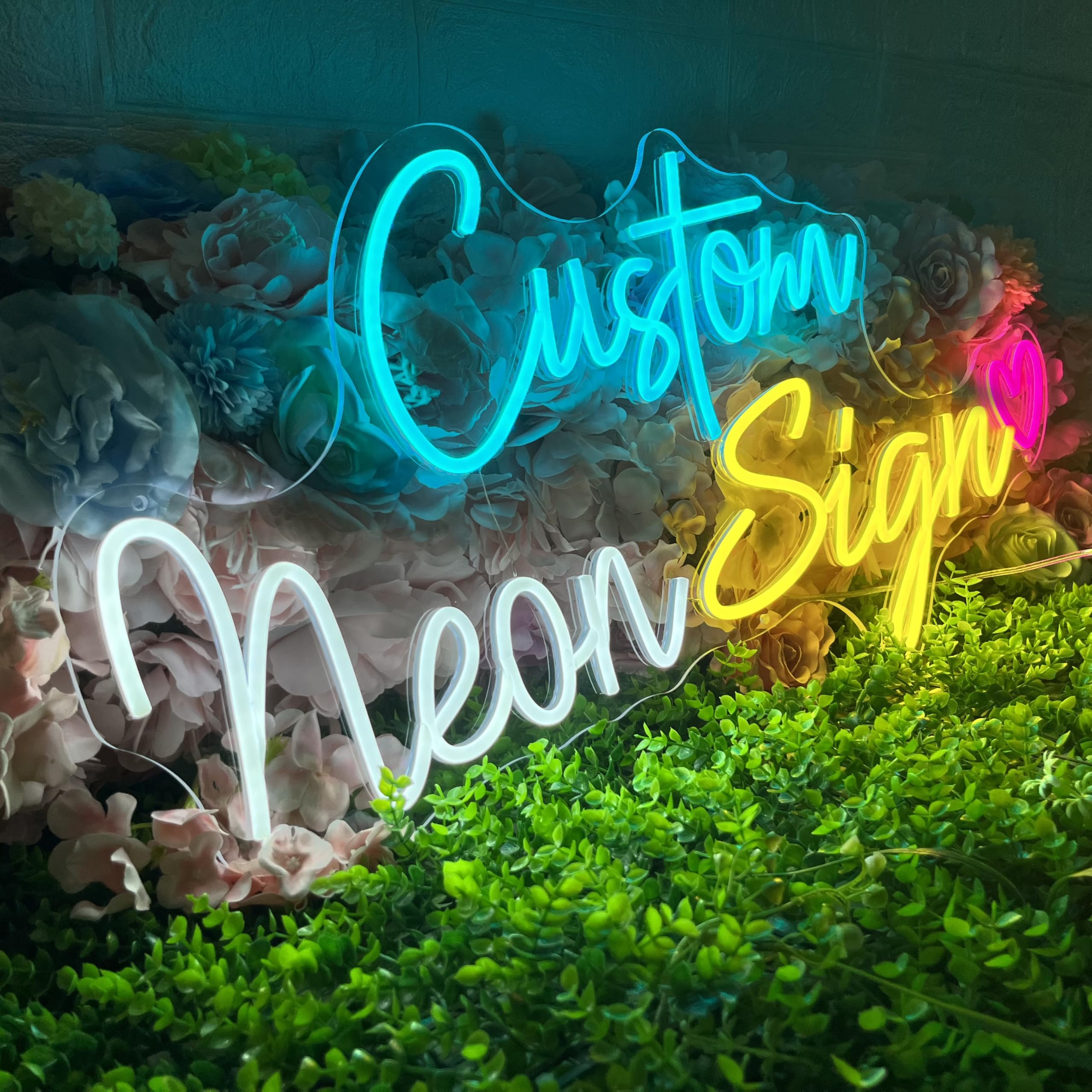 IOKSBACU Custom Neon Signs, Neon Sign Customizable for Wall Decor, Personalized Large Neon Sign for Wedding Birthday Party Gift Bussiness Salon Bar Store Logo Neon Name Sign