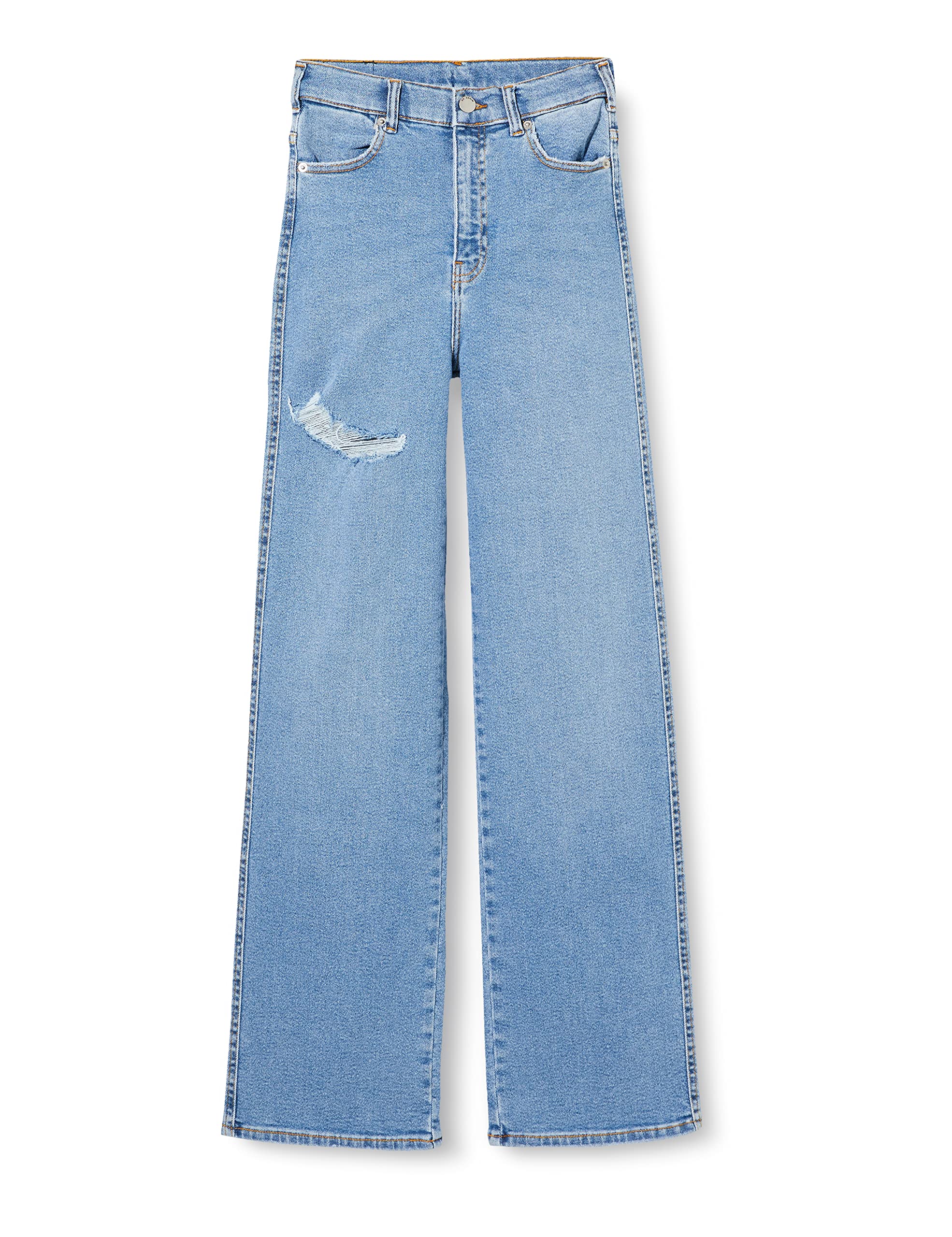 Dr Denim Women's Moxy Straight Jeans, Cape Light High Rip, S/30