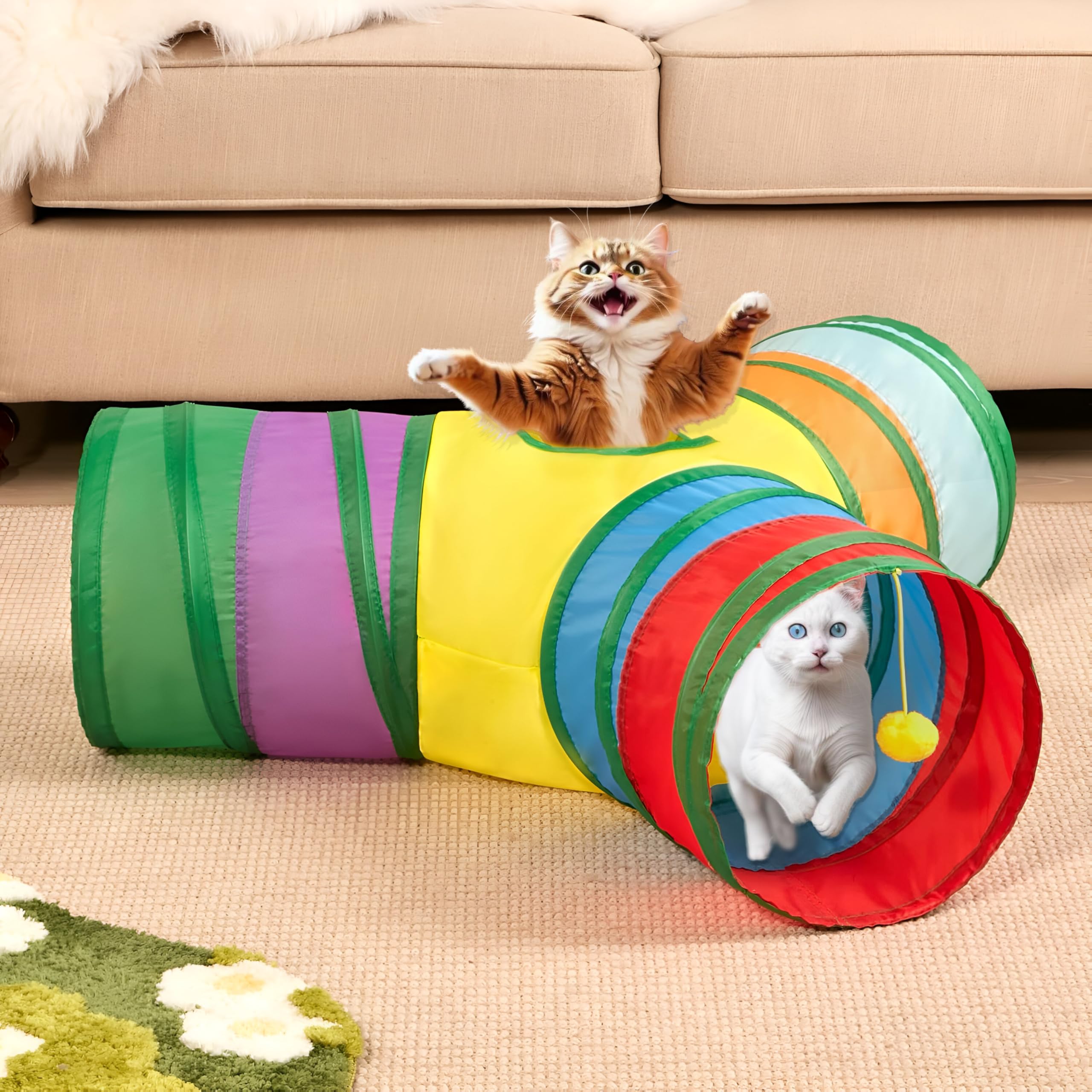 Buraq Pets 3 Way Cat Tunnel Cat Toys, Collapsible Play Toy, Interactive Kitten Toys, Lightweight & Foldable, Cat Playing Toys for Indoor & Outdoor (B0DHSCY192) Amazon Price History, Amazon Price Tracker