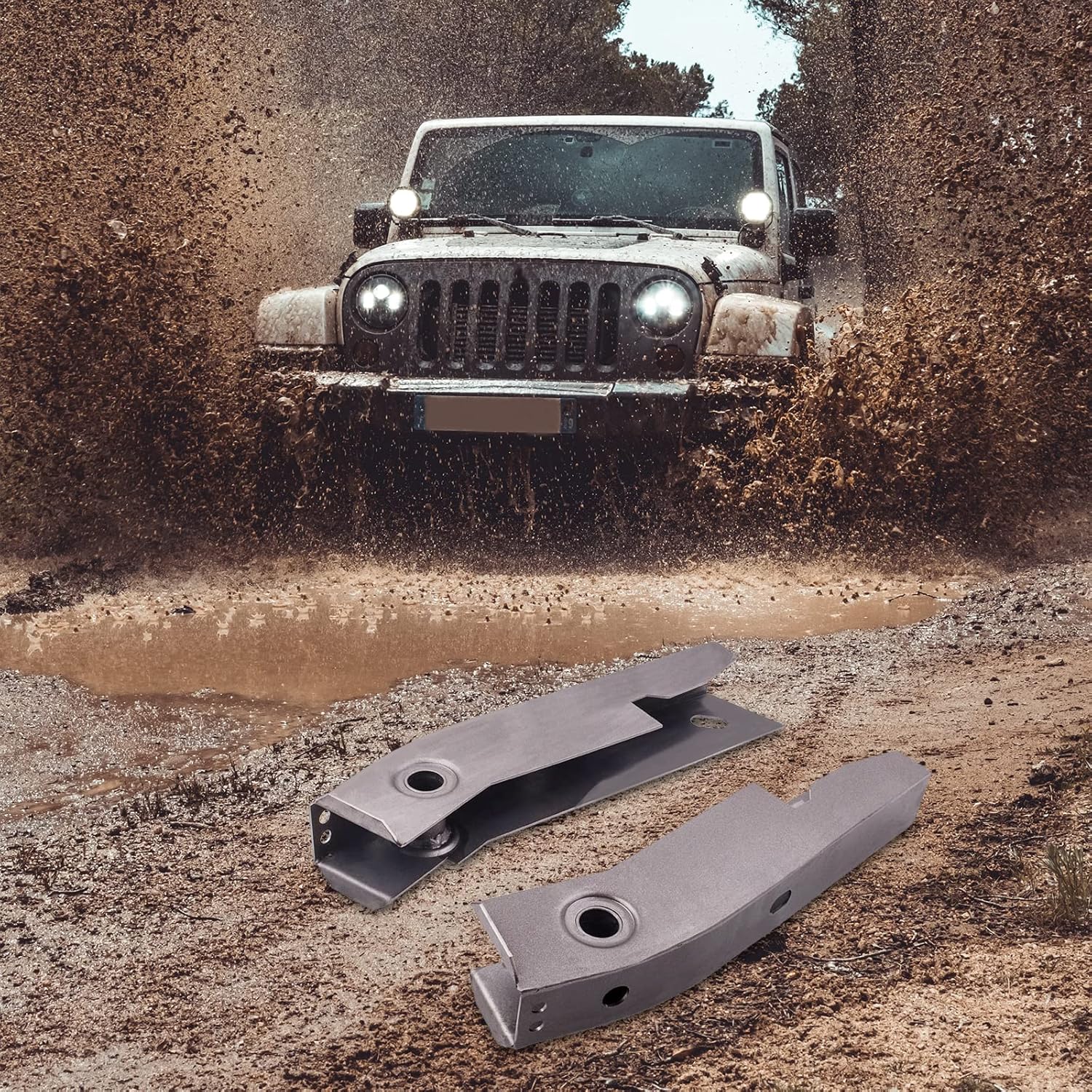 maXpeedingrods 2 Pcs Rear Shackle Mount Frame Rust Repair Kit for Jeep Wrangler YJ 1987-1995 Left & Right