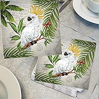 Vista 8 de Servilletas decorativas de 20 unidades, 13 x 13 pulgadas, diseño de pájaro blanco, servilletas de decoupage, servilletas desechables de otoño