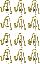 Beistle 36 Piece Gold Plastic Musical Instrument Party Decorations For Educational Classroom Bulletin Board, Jazz Band Concert Recital and Music Fundraisers, 17"- 21"