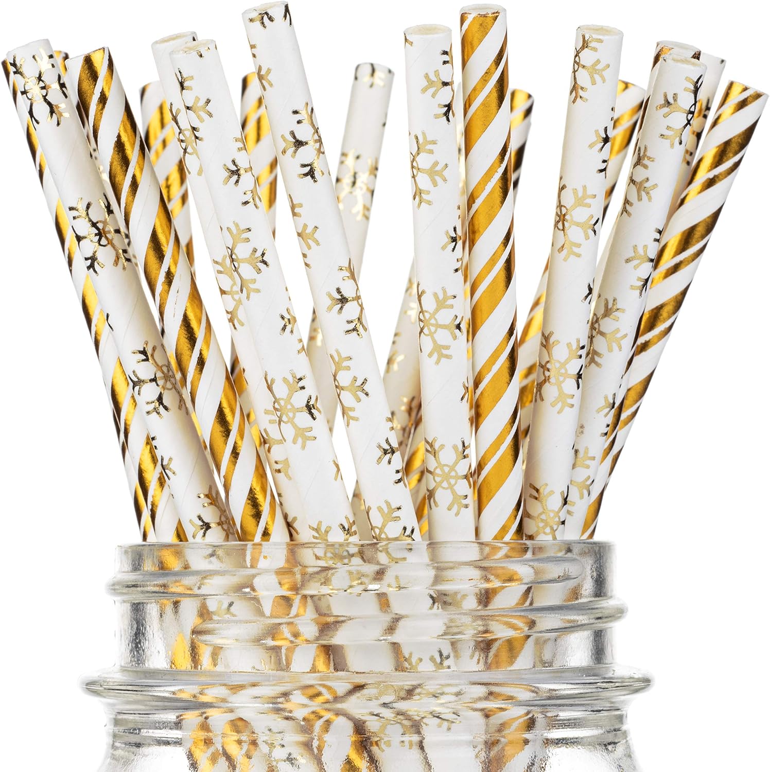 Biodegradable Straws [100 Pack] Gold 100 Compostable