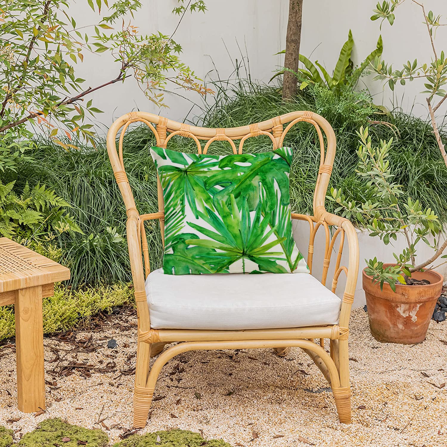 HUASHUZI cuscini impermeabili da esterno divano 40 x 40 cm verde foglia giardino balcone arredo copricuscino impermeabile cuscino decorativi soggiorno camera da letto accessori