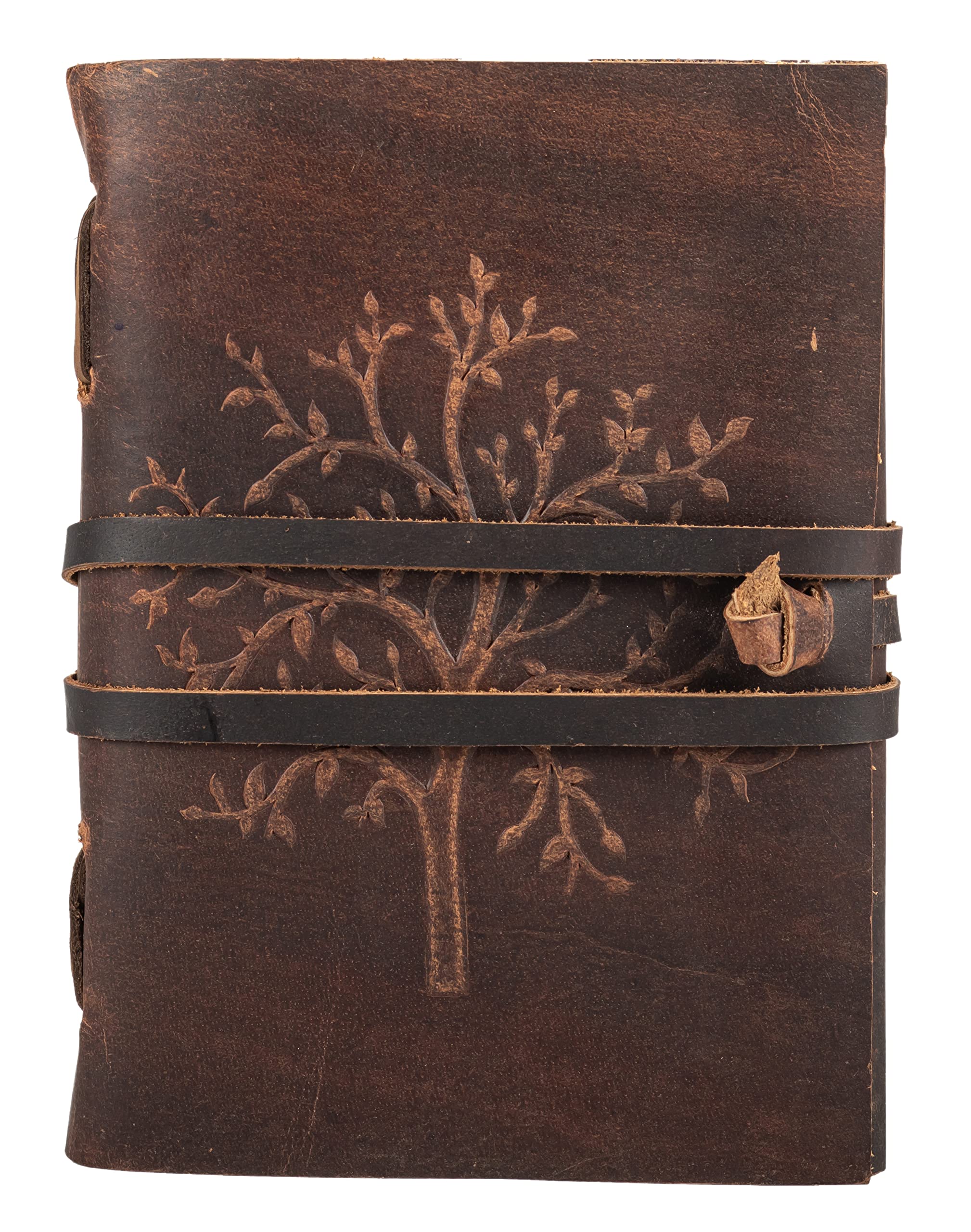 7even Ocean Leather Journal Lined Notebook - Embossed Tree of Life Journal for Women, 7 x 5 Inches Mens Diary Drawing Notebooks - 400 pages - Lined Paper College Ruled - Inspirational Gifts for Women