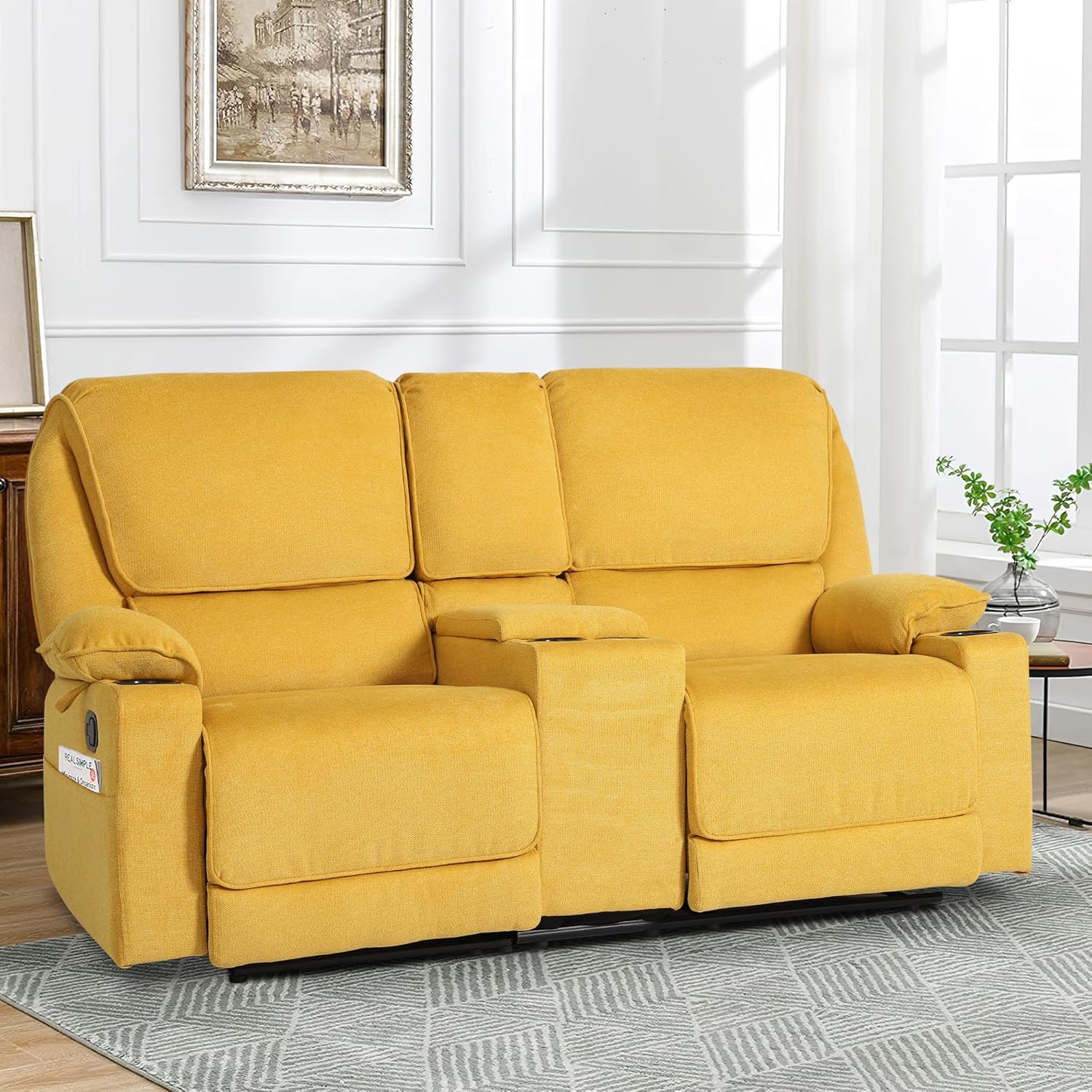 LOUVIXA Loveseat Recliner RV Sofa, 2 Seater Couch Recliner