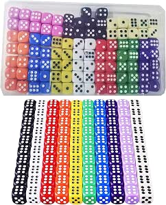 BPTRKOM 20 Pezzi Dadi 6 Facce Gioco - per Insegnare i Matematici, Dadi da Gioco, Traslucido Colori Dadi, (5 colori traslucidi