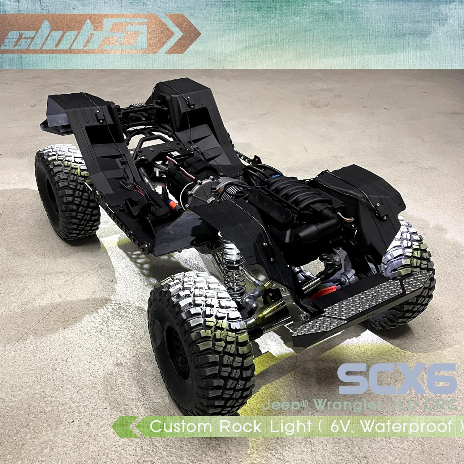 Club 5 Racing Waterproof Rock Light ( 6V ) For Axial SCX6 Jeep JLU Wrangler