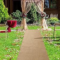 Vista 8 de Tudomro Camino de arpillera natural extra largo de 40 pulgadas x 30 pies para pasillo de boda de yute al aire libre para ceremonia de boda, alfombra