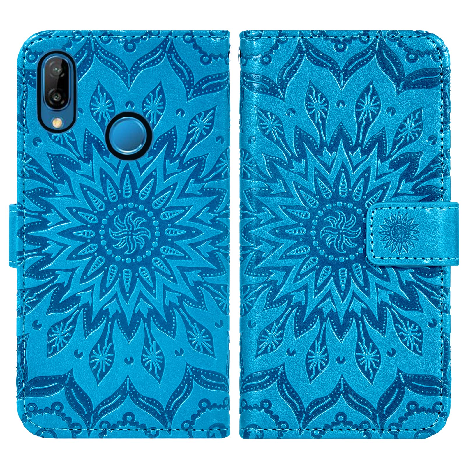 Asuwish Custodia per Huawei P20 Lite, con pellicola protettiva in vetro e scomparto per carte di credito, pieghevole, in pelle, supporto Hawaii P 20 P20lite 20P ANE-LX1 Nova 3E, colore: rosa