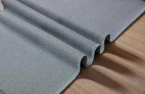 Miniatura 6 de ZeeMart Caminos de Mesa Azul Polvoriento de 60 Pulgadas de Largo, Camino de Mesa Rústico de Granja Estilo Lino de Arpillera, Camino de Mesa de