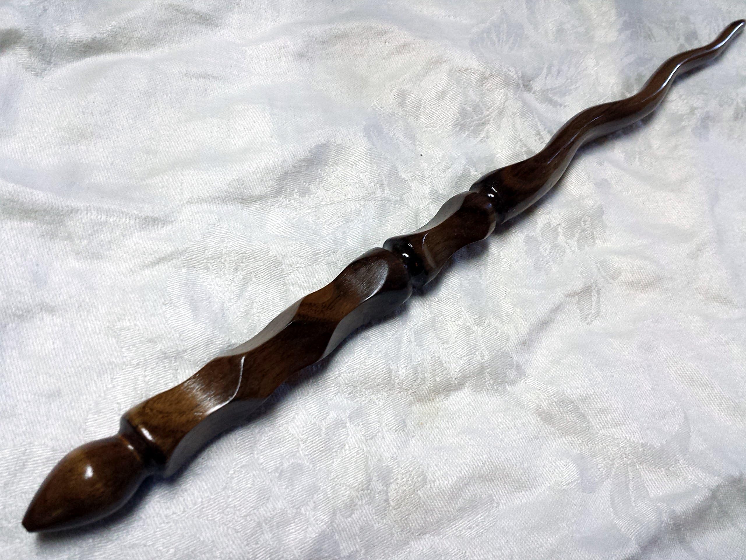 Wavy Magic Wand, 14 Inch Solid Walnut