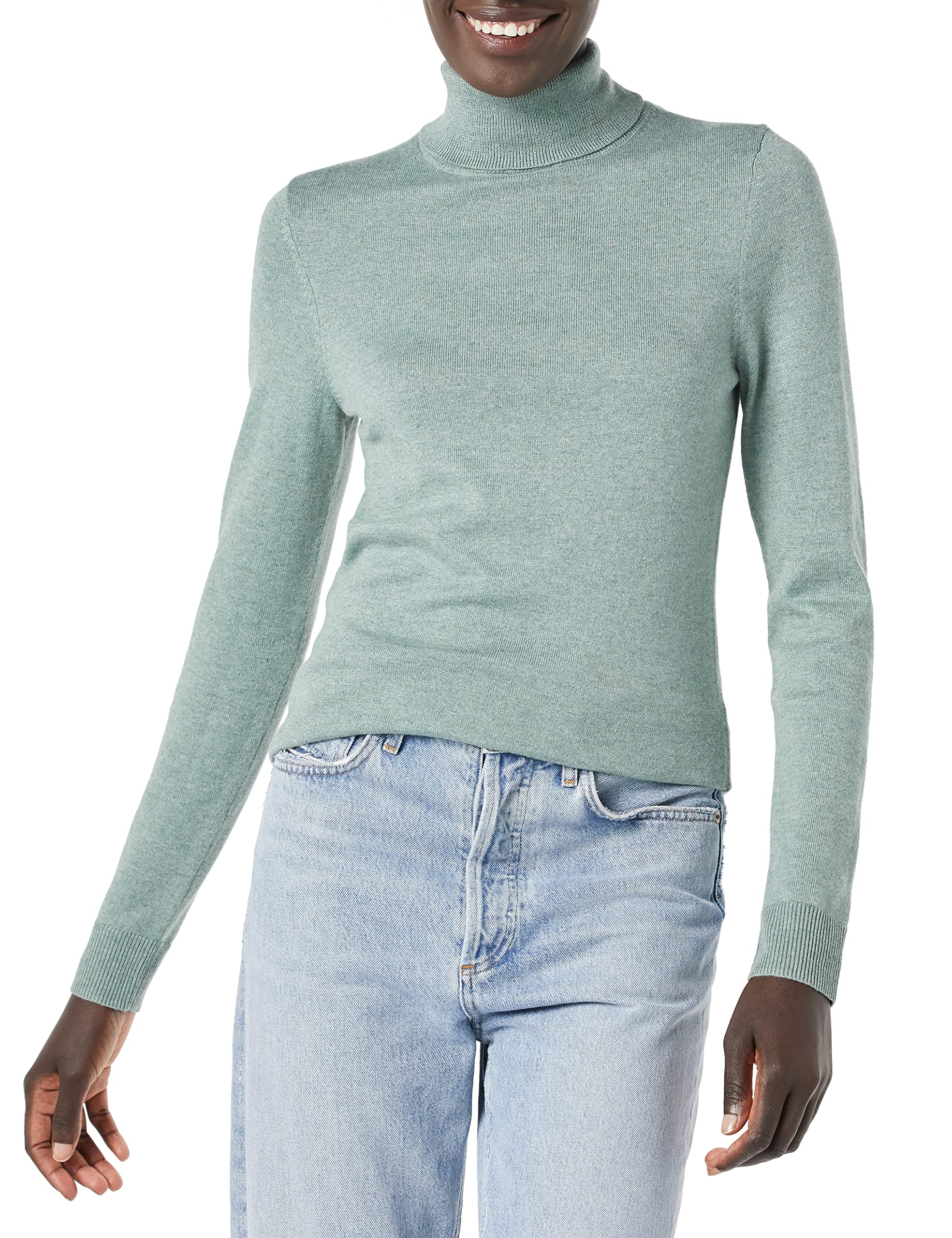 Amazon Essentials Maglione A Collo Alto E Maniche Lunghe Leggero con vestibilità Classica (Taglie Forti Disponibili) Donna