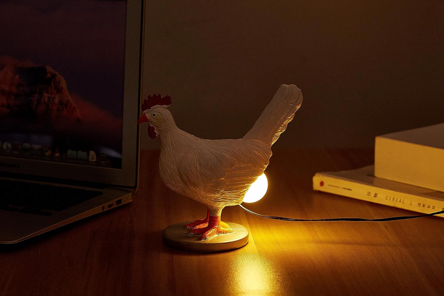 Chicken Egg lamp,3D Chicken Table lamp,Lifelike LED Egg lamp,Resin Chicken Egg Night Light with USB (Chicken Egg lamp)