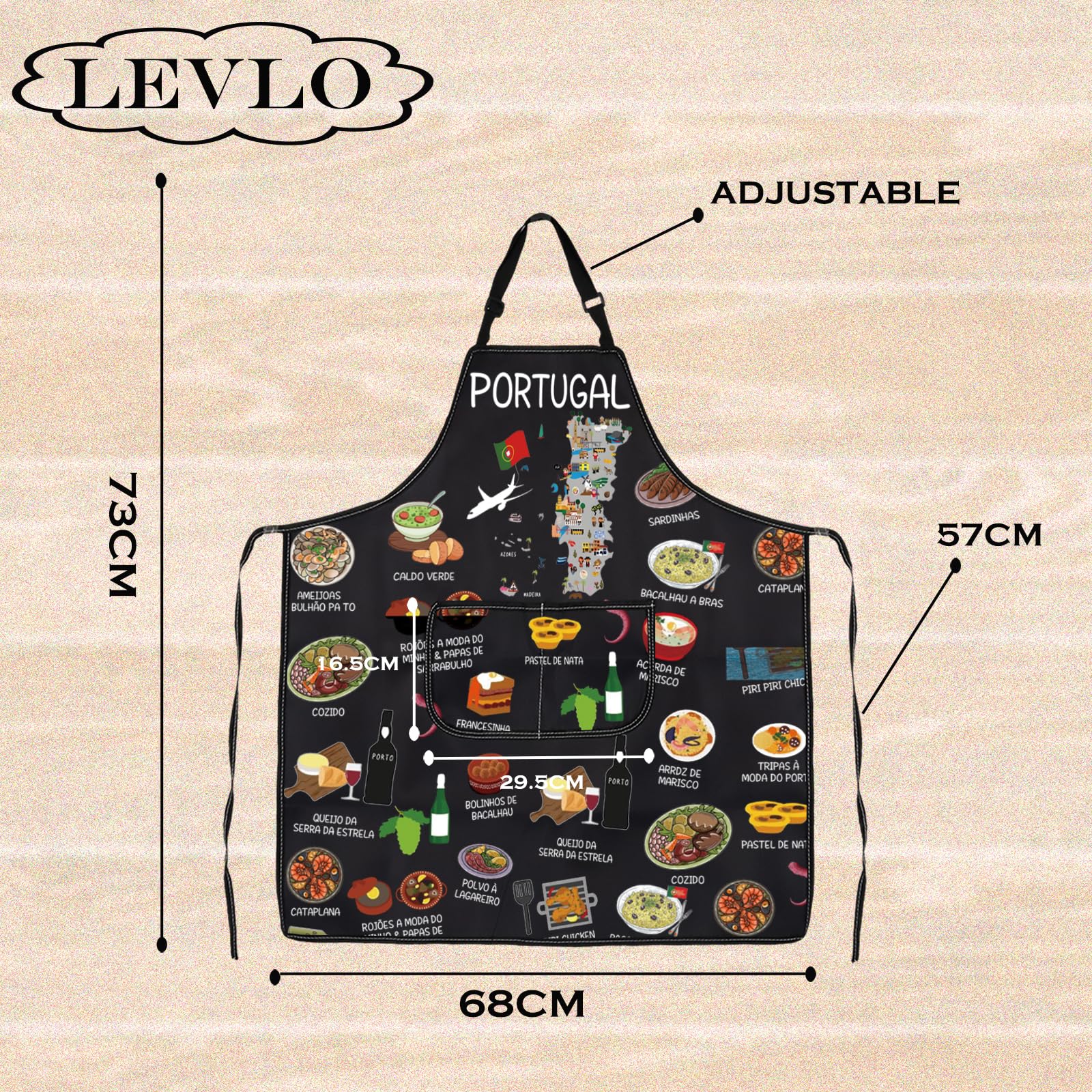 Portugal Country Map Europe Cuisine Lover Kitchen Apron Mom Dad BFF Portuguese Food Cooking Travel Apron