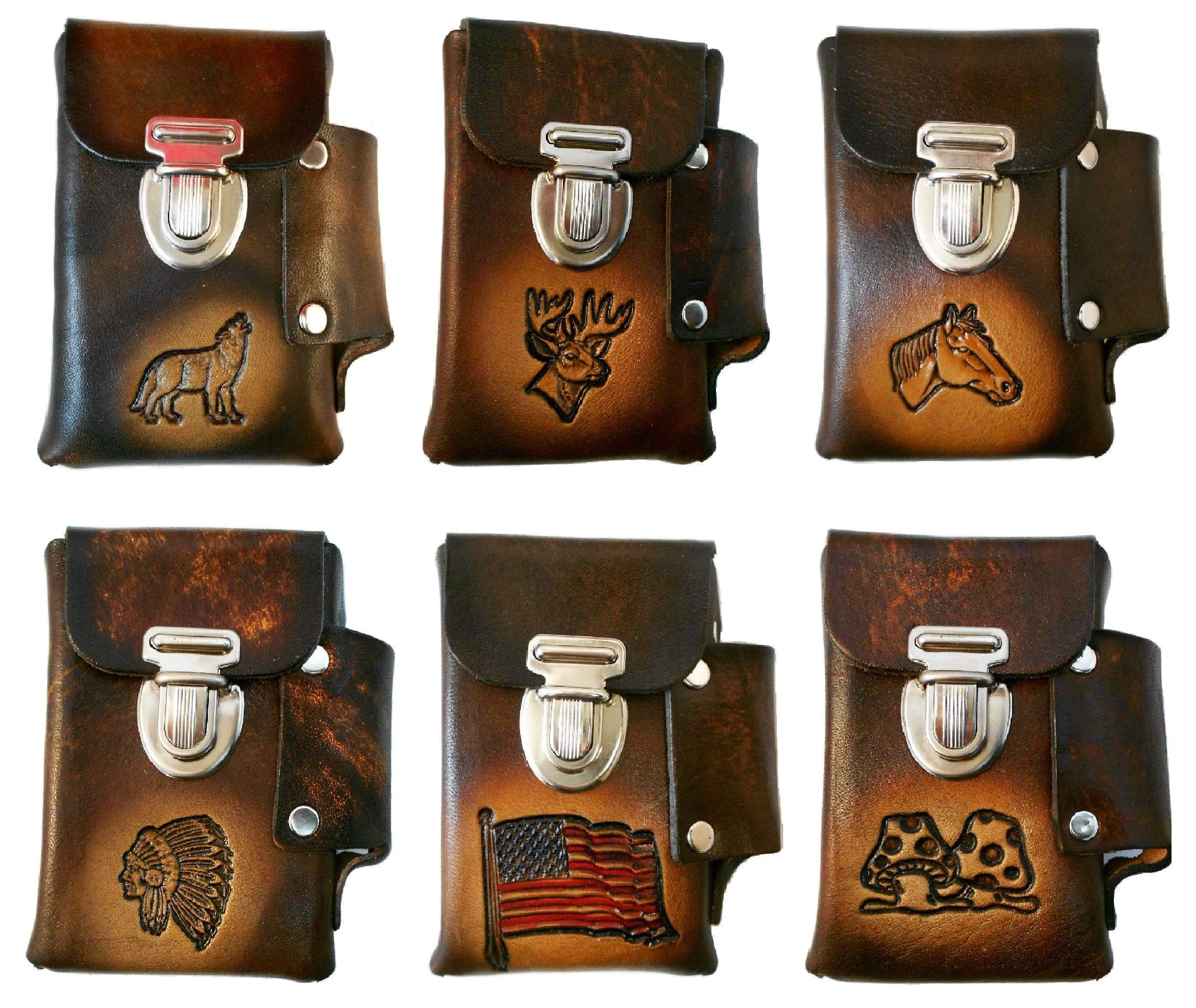 amazon leather cigarette cases Amazon.com: Hand Crafted Leather Cigarette Case, Lighter Pocket, Many  Tooled Designs : Health & Household