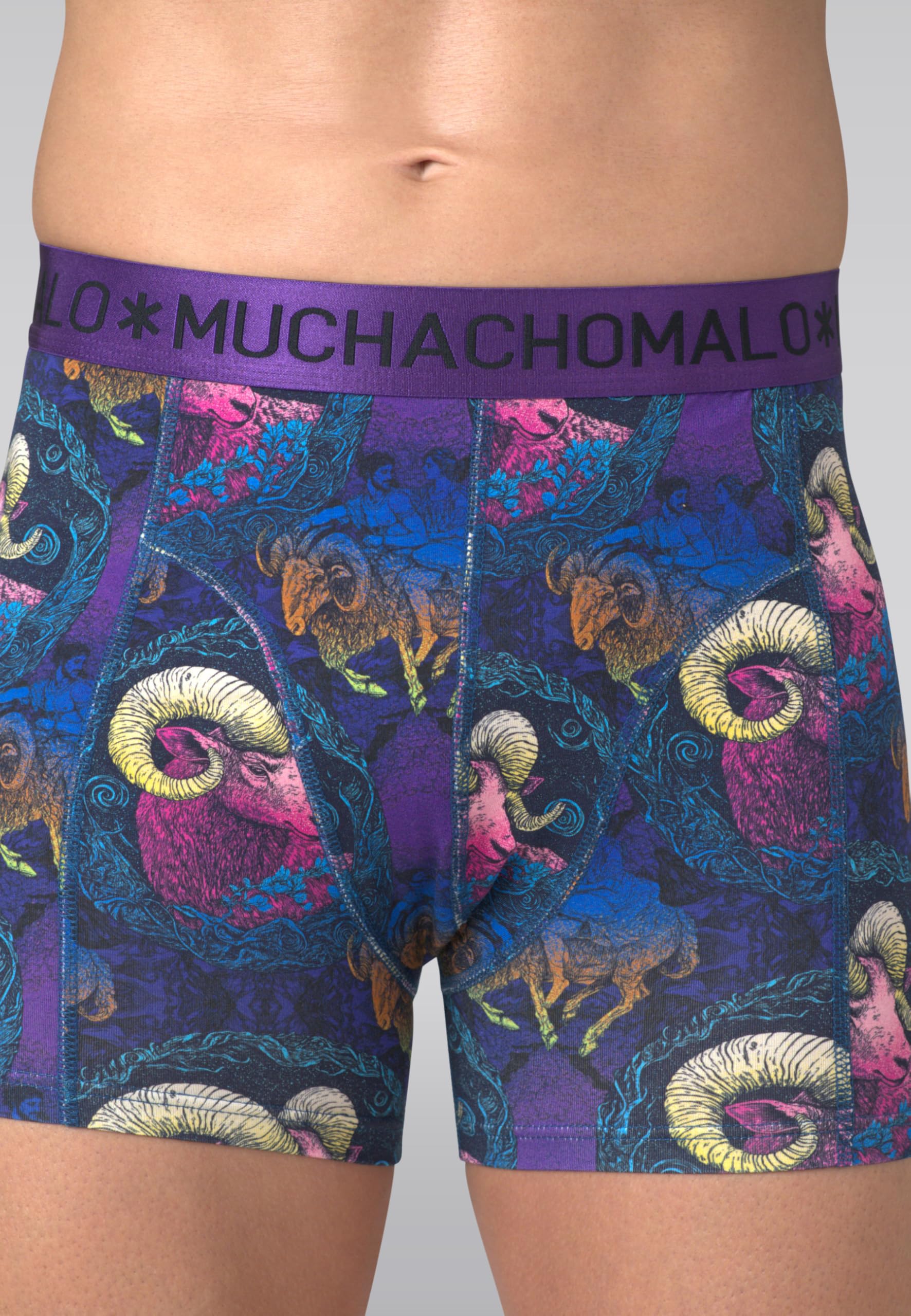 Muchachomalo Calzoncillos tipo bóxer para hombre, de algodón, paquete de 2 unidades, con estampado, ajuste clásico, con cintura elástica