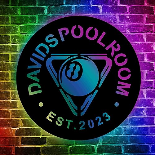 Miniatura 2 de Personalización Decoración de la habitación de la piscina, Letrero de sala de billar con control remoto, Arte de pared de sala de billar, Decoración