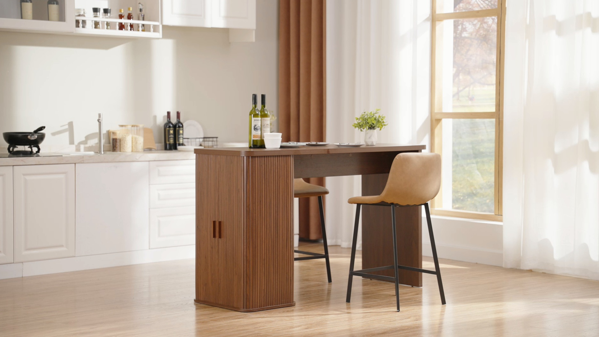 Amazon.com: ONBRILL 59 Inch Kitchen Island with Storage, Fluted