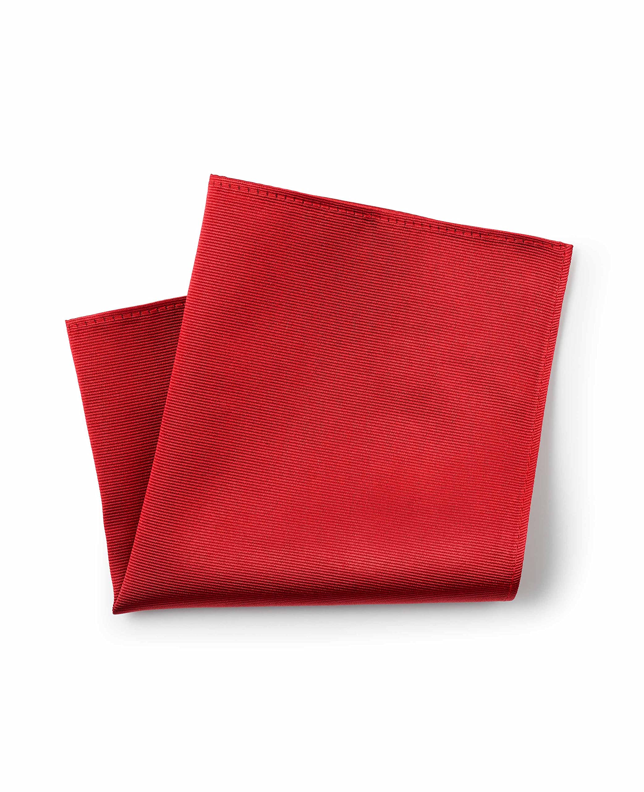 The Savile Row Company London Men's Red Fine Twill Weave Silk Pocket Square Handkerchief