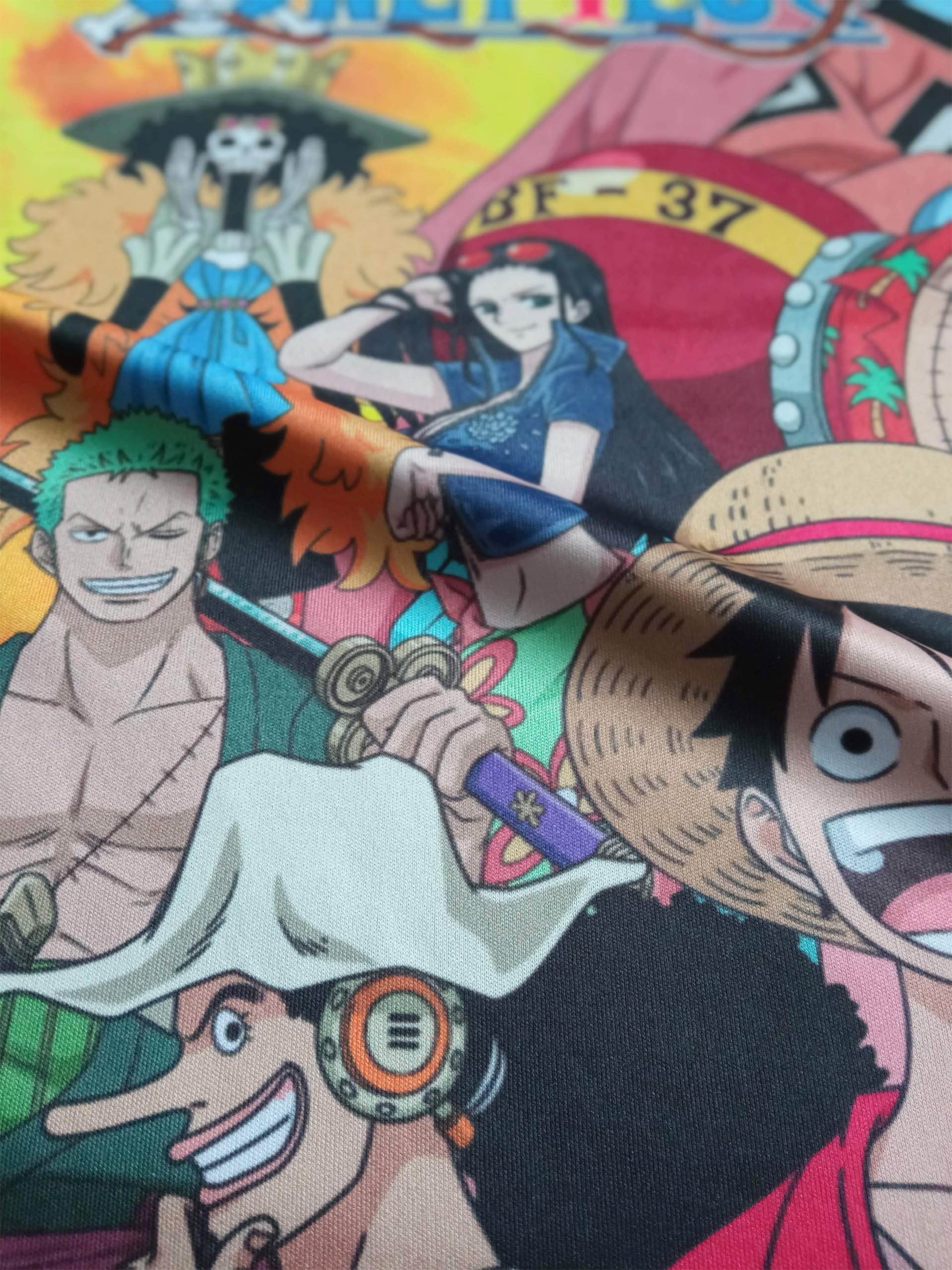 One Piece T-shirt dla chłopców - Crew Print Top dziecięca koszulka z krótkim rękawem czarna