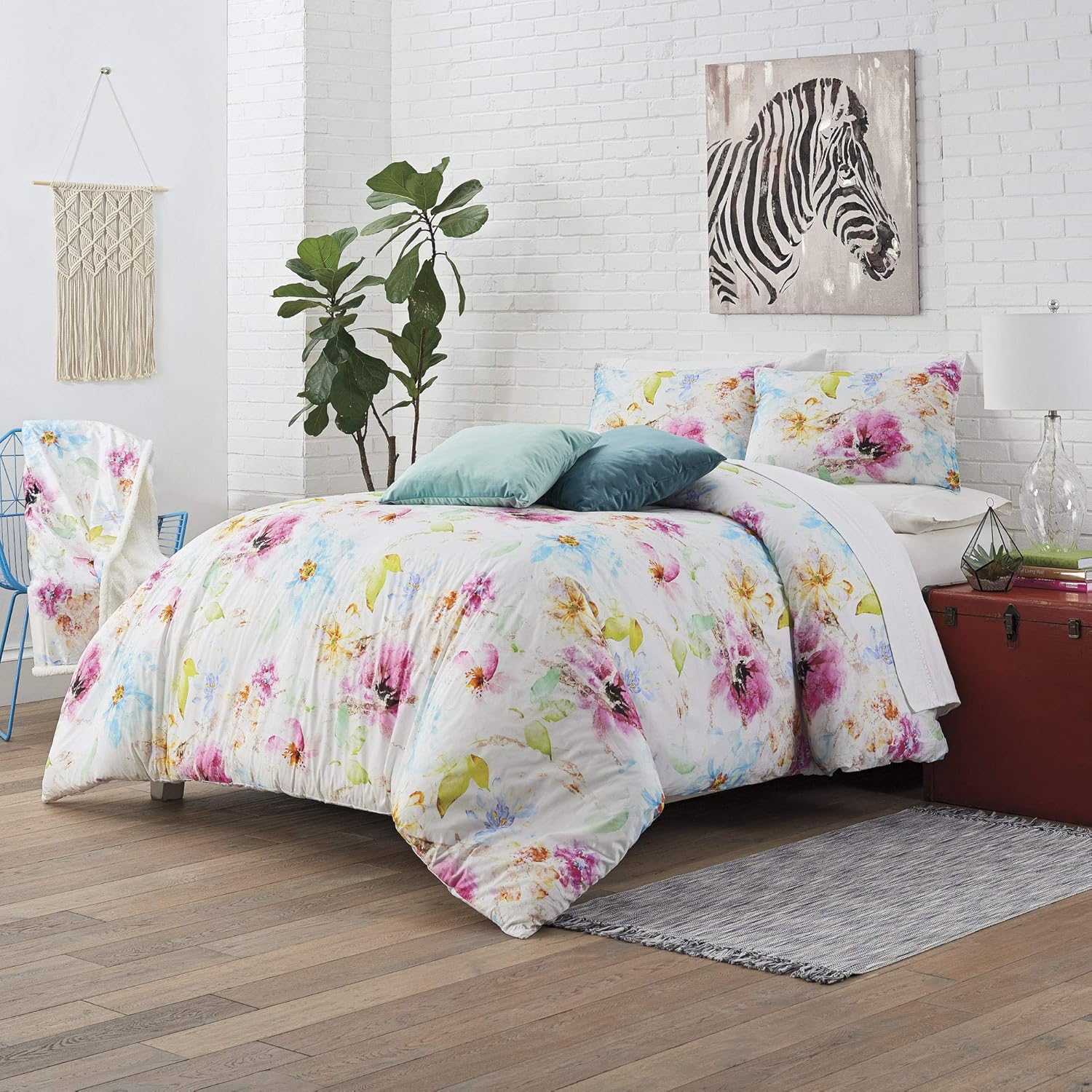 Endless Mae Kylie Comforter Set, Twin, White Floral Home