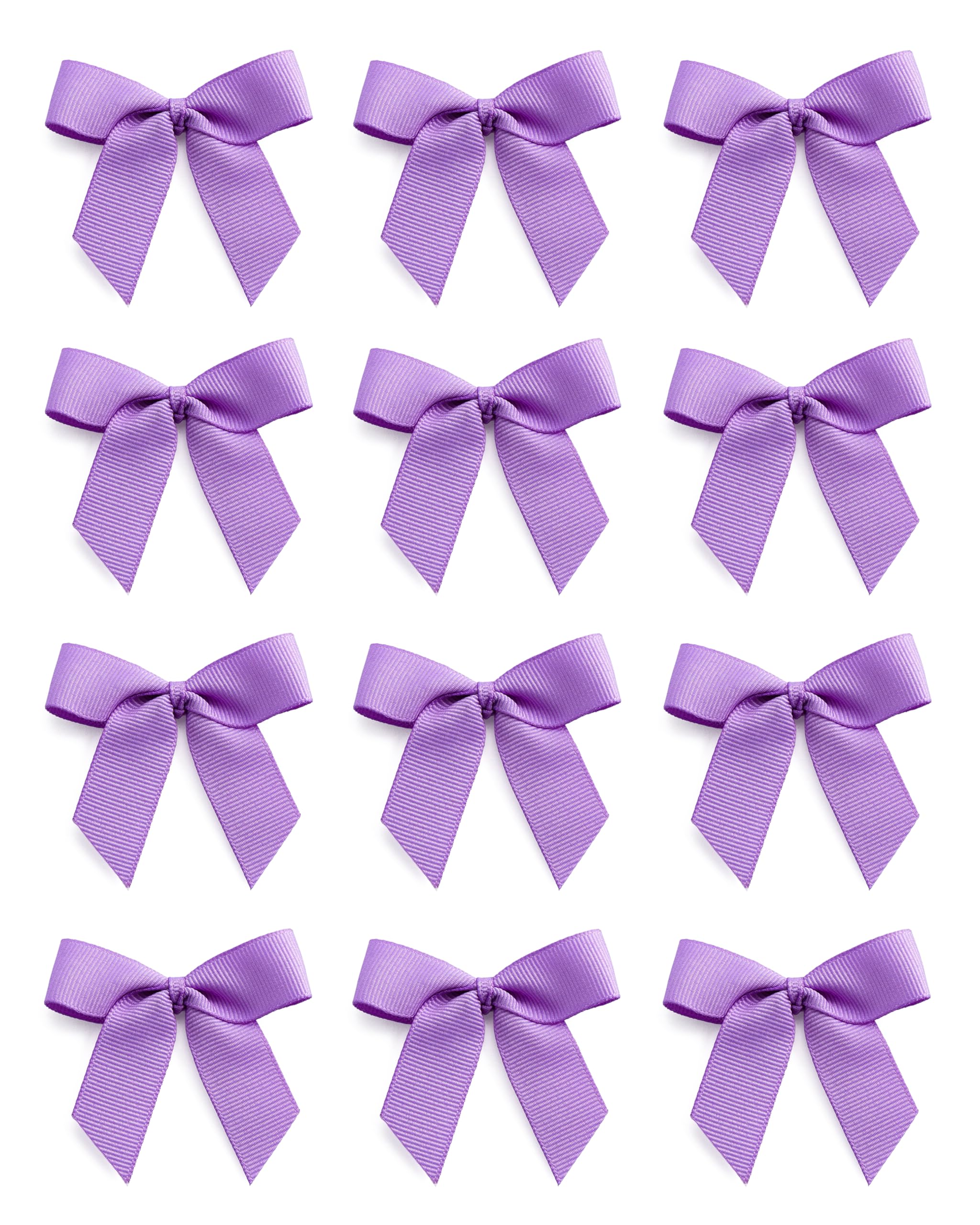 Italian Options Lilac Small Grosgrain Ribbon Bows, Self Adhesive Bows For Crafting, Gifts, Sewing, Hair Bow, Wedding Stationery, Floristry, Cakes, Crafts, Decorations, 12 Pack, 5Cm