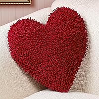 Vista 2 de Fun Express Almohada en forma de corazón de 14 pulgadas, almohadas de felpilla suave para decoración del día de San Valentín, almohadas decorativas