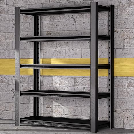 5-Tier Heavy Duty Garage Shelving Unit, 3000 LBS Capacity Metal Storage Rack 72" H x 48" W x 20" D, Adjustable Steel Shelves for Garage, Warehouse, Basement, Pantry, Workshop.1 Pack