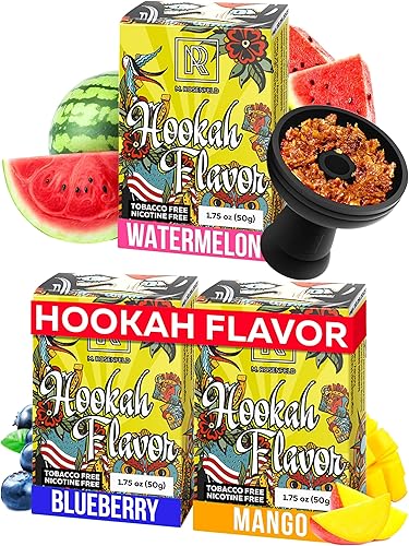 Juego de sabores de cachimba - 3 x 1.75 oz (50 g) sabores de melaza de shisha para tu tazón de narguile (arándano - sandía - mango) paquete de 3 -