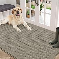 Vista 29 de BEQHAUSE Tapetes para puerta de interior de 20 x 32 pulgadas, tapete de perro para patas fangosas, absorbente y resistente a la suciedad, tapete