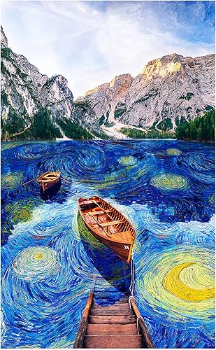 Pintoo Rompecabezas de 1000 piezas para adultos, Fantasía, barco en la noche estrellada, hermoso rompecabezas de plástico para decoración del hogar,