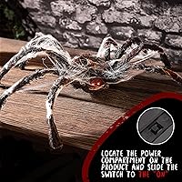 Vista 5 de Decoración de araña animatrónica de Halloween de 4 pies, araña animada para caminar de 48 pulgadas con sonido y luz activada, movimiento aterrador