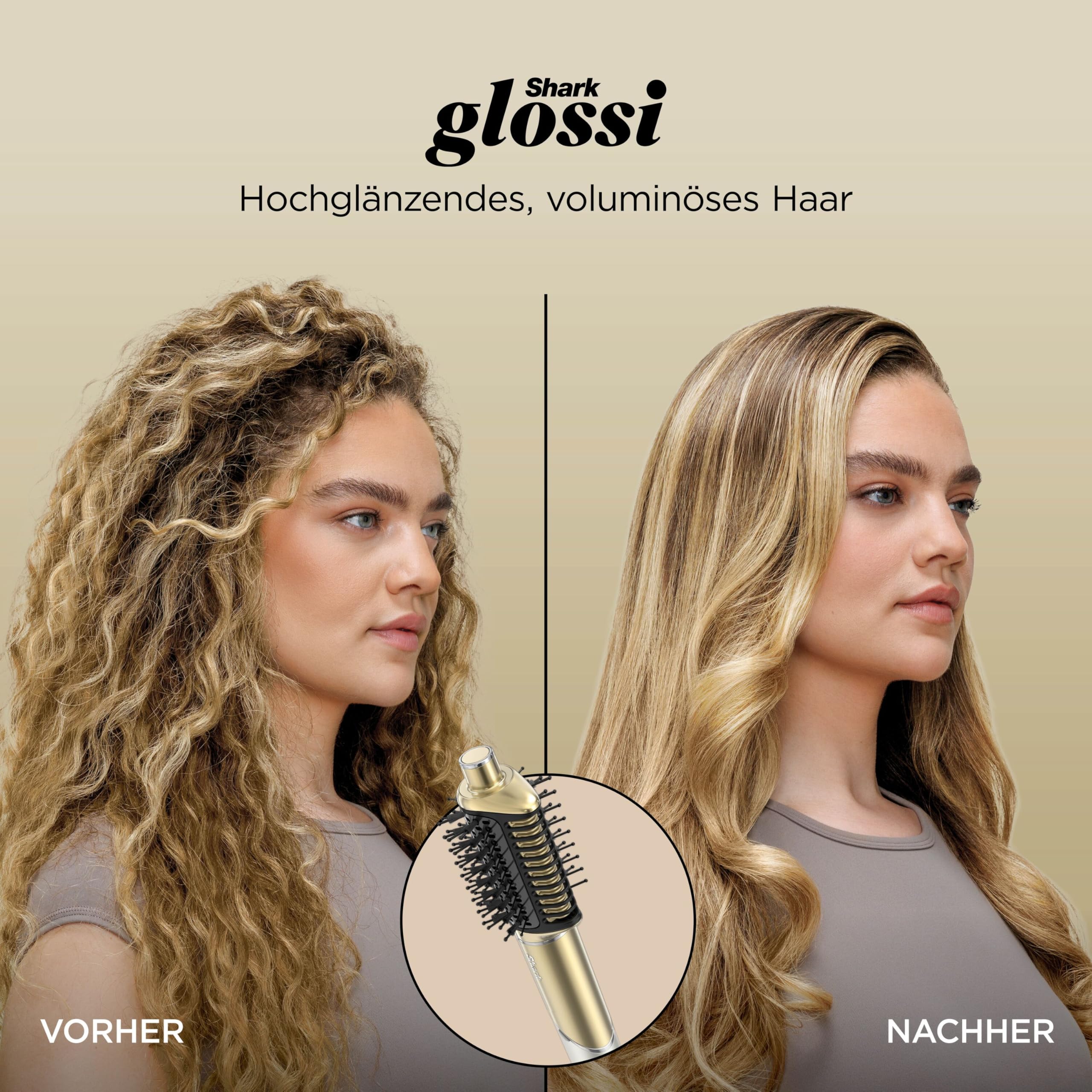 Shark Glam Multistyler Haartrockner mit Keramik Gloss-Lock-Technologie 4 Styling-Aufsätzen Silki Glossi HD6041SEU