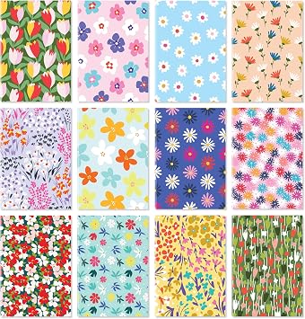 Sweetzer&Orange Notebook Journal Set of 24 with 12 Unique Designs - Brightly Colored 3.5x5" Mini Pocketbook That Fit Anywhere - Durable Pocket Diary Set Register & Writing Pads - Notebooks Bulk