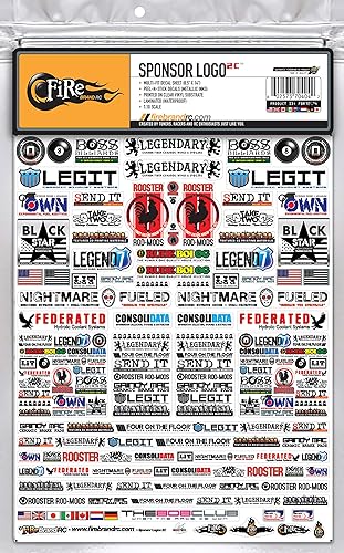 Miniatura 1 de "Scale Detail Patrocinador Logos 2C Escala 110, 8.5" x 11" Hoja de calcomanías de logotipo de patrocinador