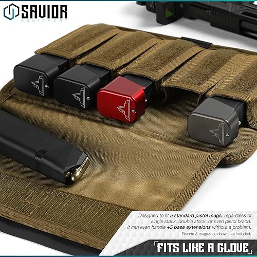 Miniatura 39 de Savior Equipment Mag Buddy - Paquete de 2 bolsas tácticas para pistolas con capacidad para hasta 5 cargadores estándar de pila individual/doble