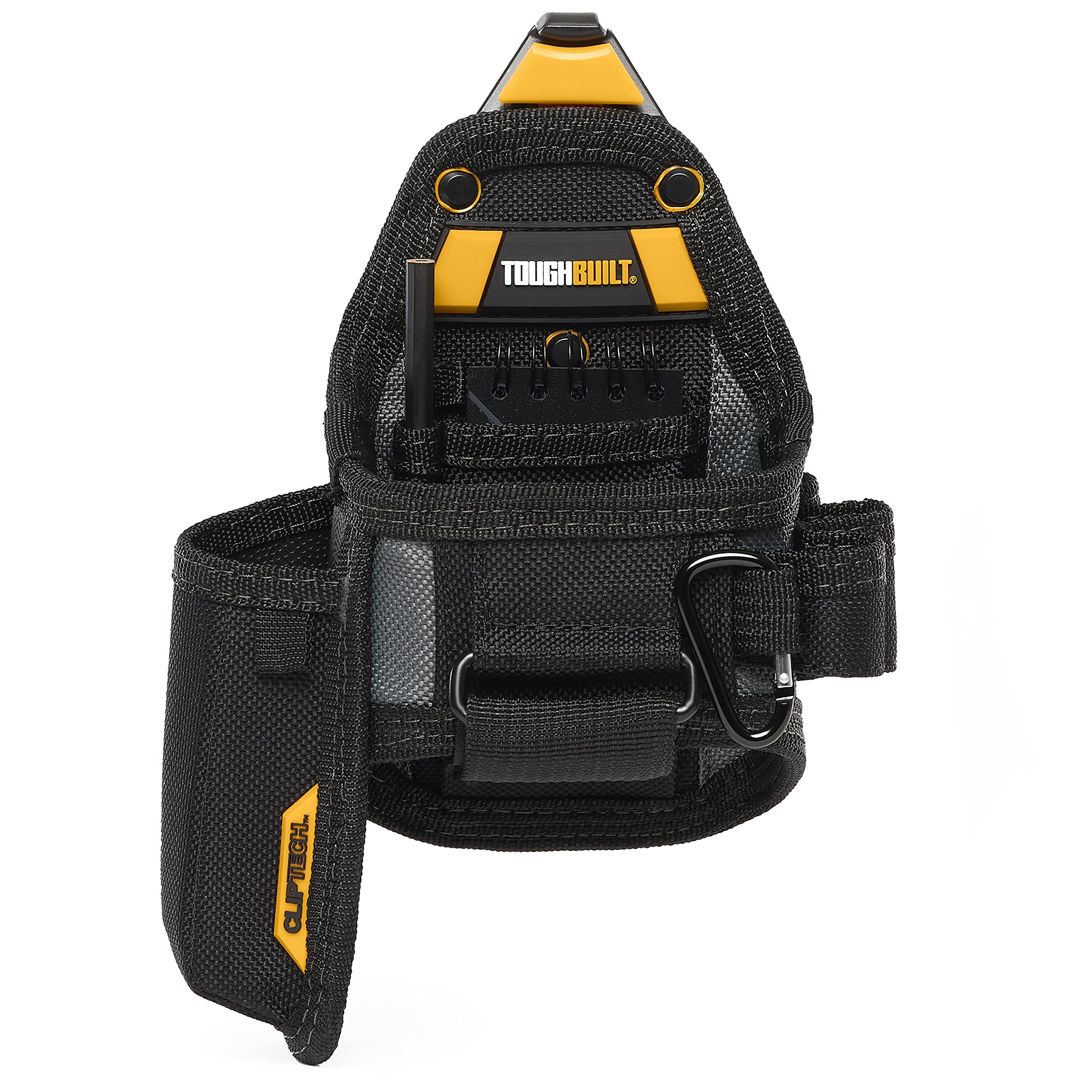 Tape Measure/All Purpose Pouch - Pockets and Loops, Rugged 6-Layer Construction, Patented ClipTech ™ Hub