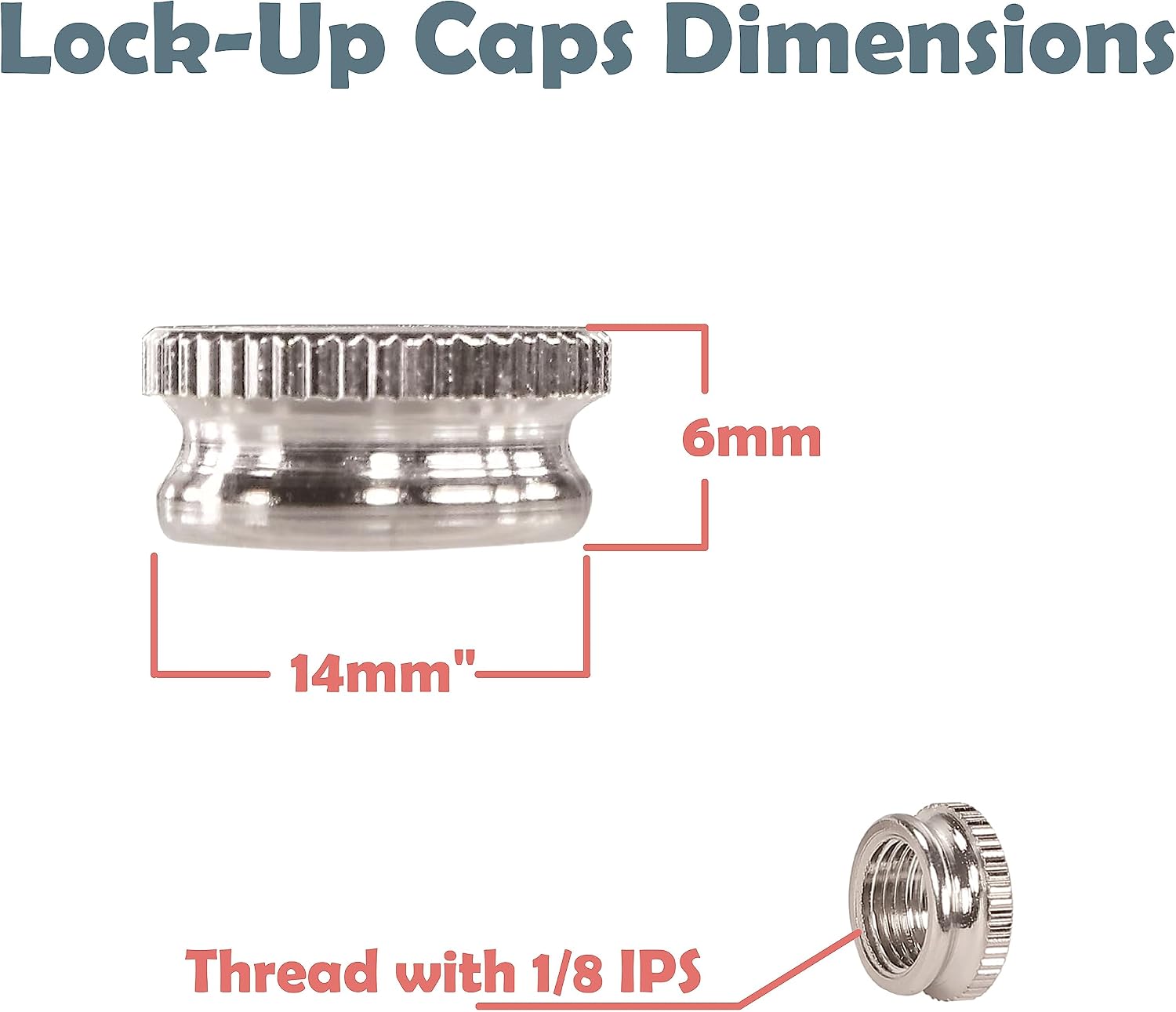 Aspen Creative 21059-11-4, Lamp Lock-Up Caps 4Pcs/Pack Steel Brass Cap/Chrome Finish