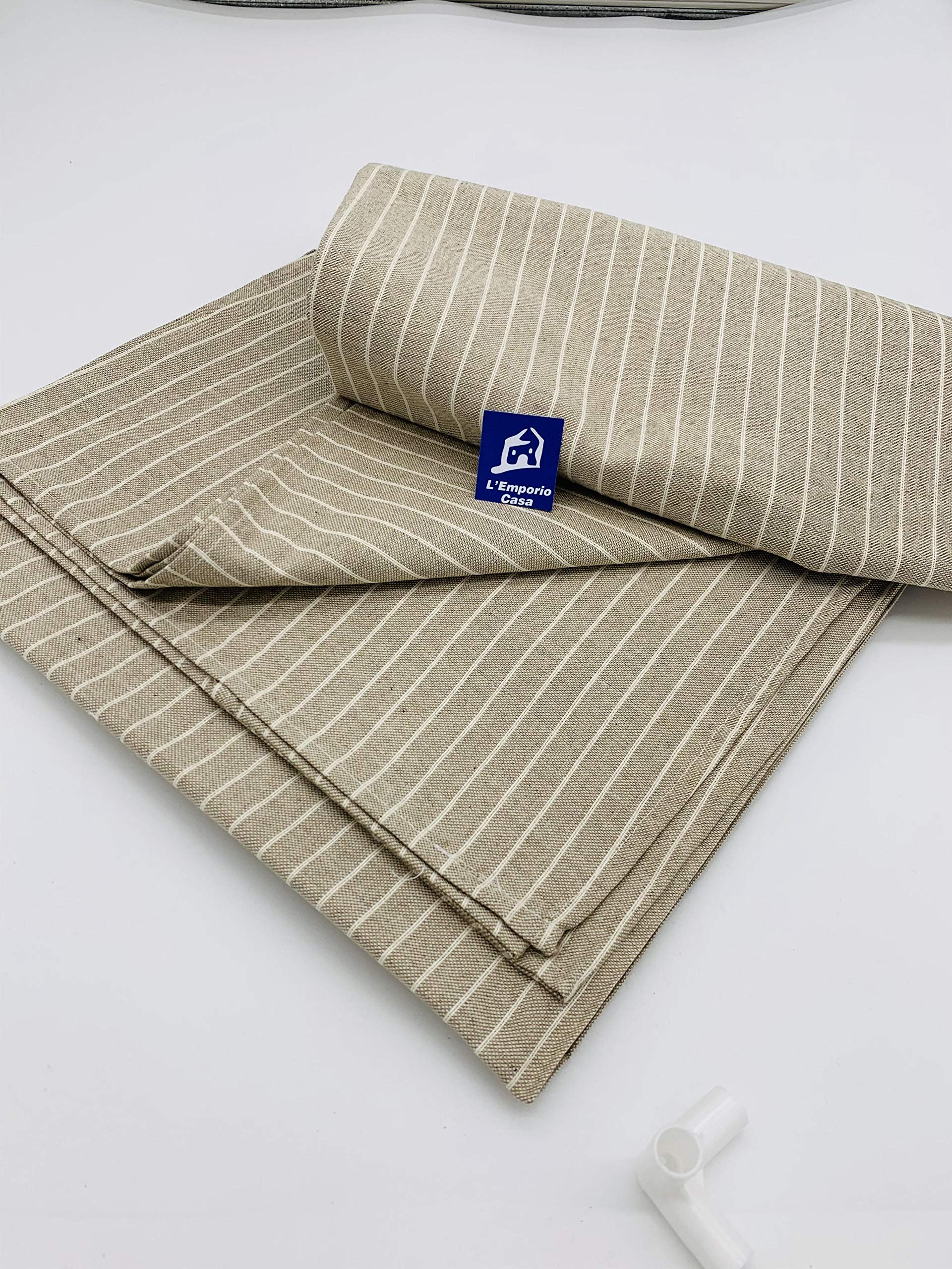 L'Emporio Casa Telo Copridivano Copriletto Tela Grossa Robusta Cotone in Panama 160X260-260x280-360x280 Misure Maxi Lenzuolo Copritutto Cotone Granfoulard Made Italy (BEIGE, 360X280)