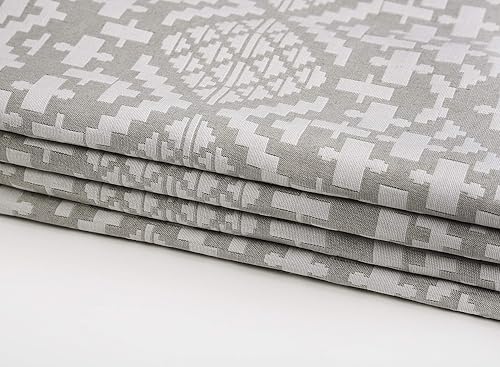 Miniatura 4 de SINGINGLORY Juego de funda de edredón tamaño King, ropa de cama jacquard con patrón geométrico blanco con cierre de botón, juego de edredón de 3