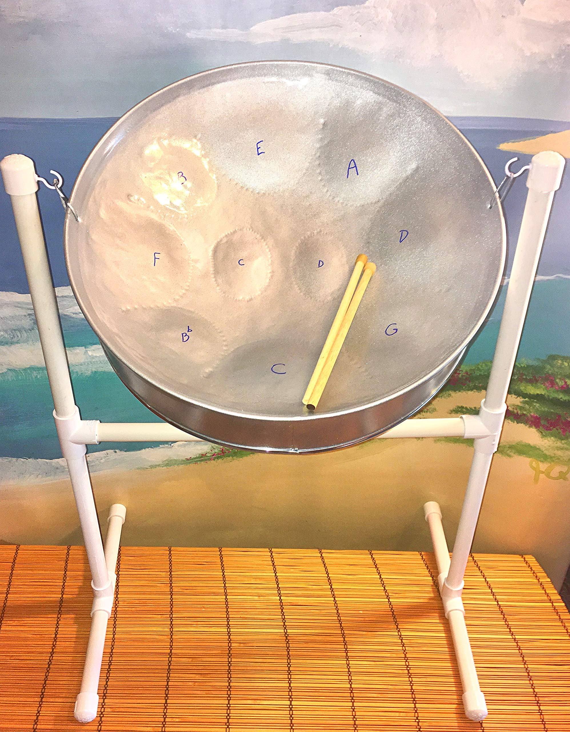 14-inch Steel Drum from "Steel Drum Source" w/ Sticks, Stand, Music Booklet and Free Instructional DVD