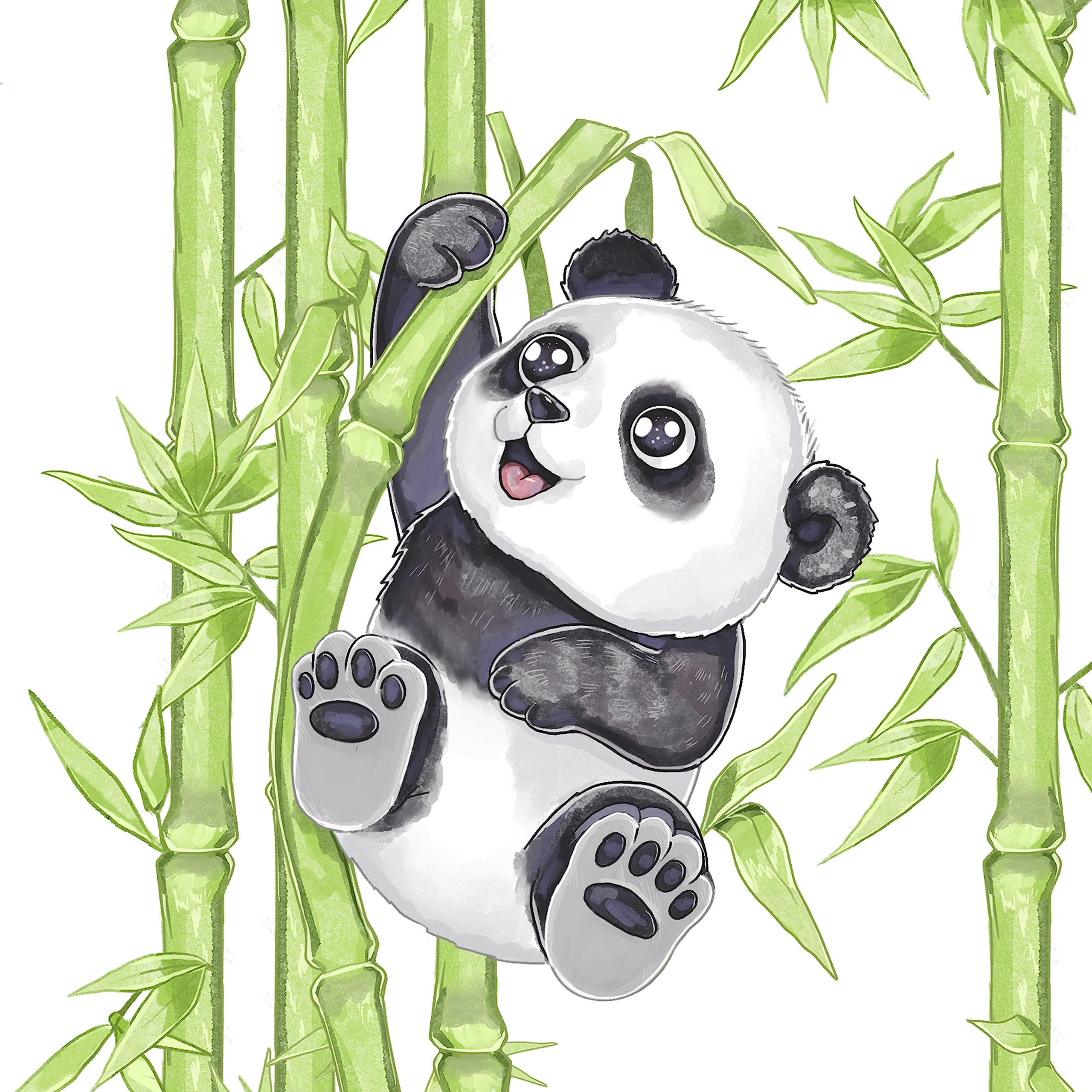 Koru Kids® Kinderbettwäsche 135x200 cm Panda – 2-teiliges Set mit Kissenbezug 80x80 cm – 100% Baumwolle – Bettwäsche 135x200 Kinder – Wendebettwäsche – Bettwäsche Kinder Mädchen Junge