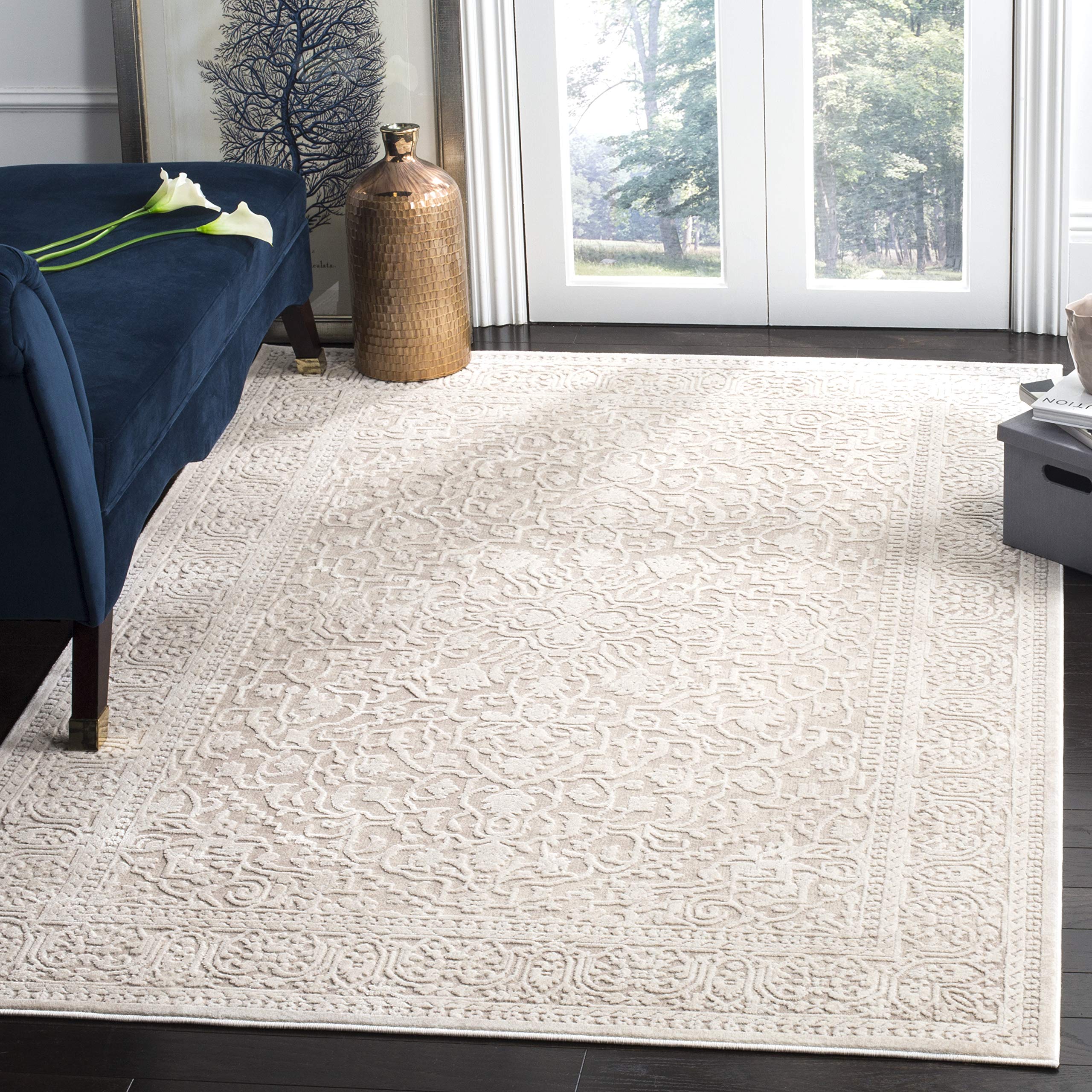 SAFAVIEH Area Rug 6x9 - Reflection Collection - Beige & Cream, Non-Shedding & Easy Cleaning, Ideal for Entryway, Living Room, Bedroom (RFT670A)