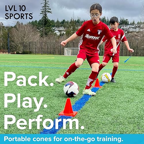 Miniatura 5 de LVL10 Pro - Conos de entrenamiento de fútbol de 6 pulgadas para deportes, para ejercicios de baloncesto, fútbol, baloncesto y agilidad, marcadores