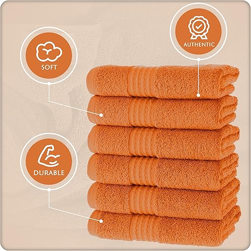 Miniatura 3 de MAURA Basics - Juego de toallas de baño de algodón turco de alto rendimiento con bucles para colgar, tamaño estándar de 13 x 13 pulgadas, ideal para